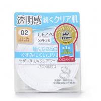 日本Cezanne倩丽透明感清透素肌粉饼持久定妆控油保湿防晒蜜粉饼 10g 2号自然色