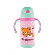 轻松小熊 双用包胶吸管杯-MR8003 （粉色/蓝色/米黄色 随机发货）350ml