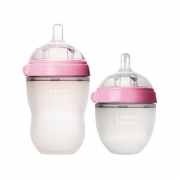 COMOTOMO/可么多么 防胀气宽口硅胶奶瓶 粉色 250ML + 粉色 150ML