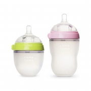 COMOTOMO/可么多么 防胀气宽口硅胶奶瓶 粉色 250ML+绿色 150ML
